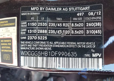 2013 Mercedes-Benz Glk 350 из США, поврежденный, VIN WDCGG5HB1DF990635